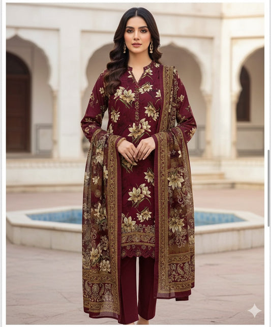 Tehzeeb Lawn 3pc