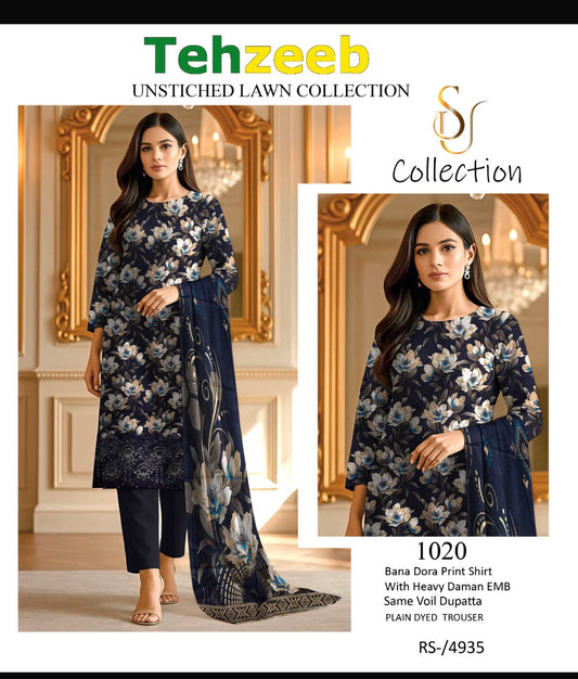 Embroided Bana Dora 3pc