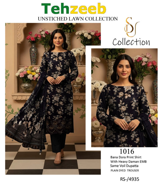 Embroided Bana Dora 3pc