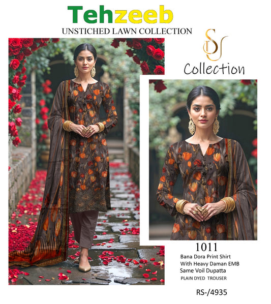 Embroided Bana Dora 3pc