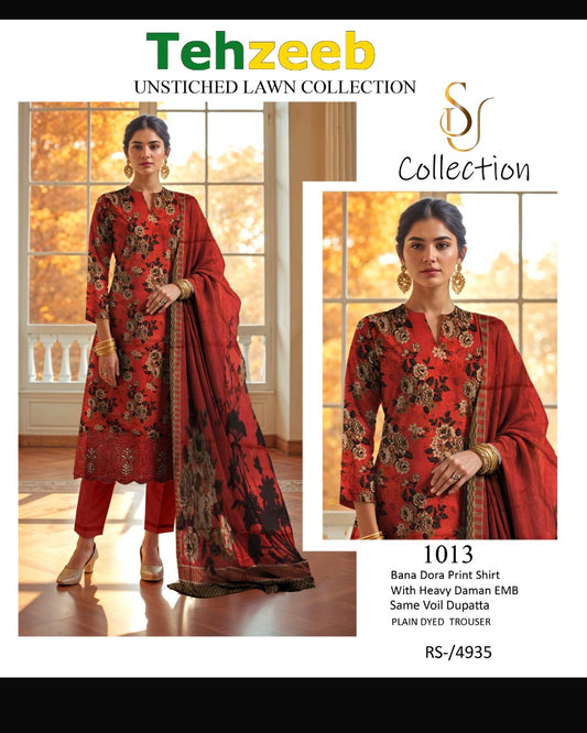 Embroided Bana Dora 3pc